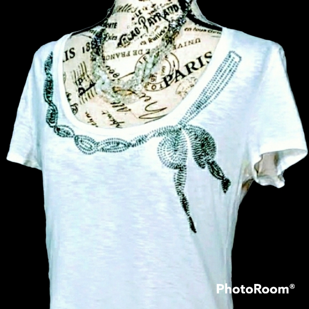 BANANA REPUBLIC Retro Beaded Bow Tee